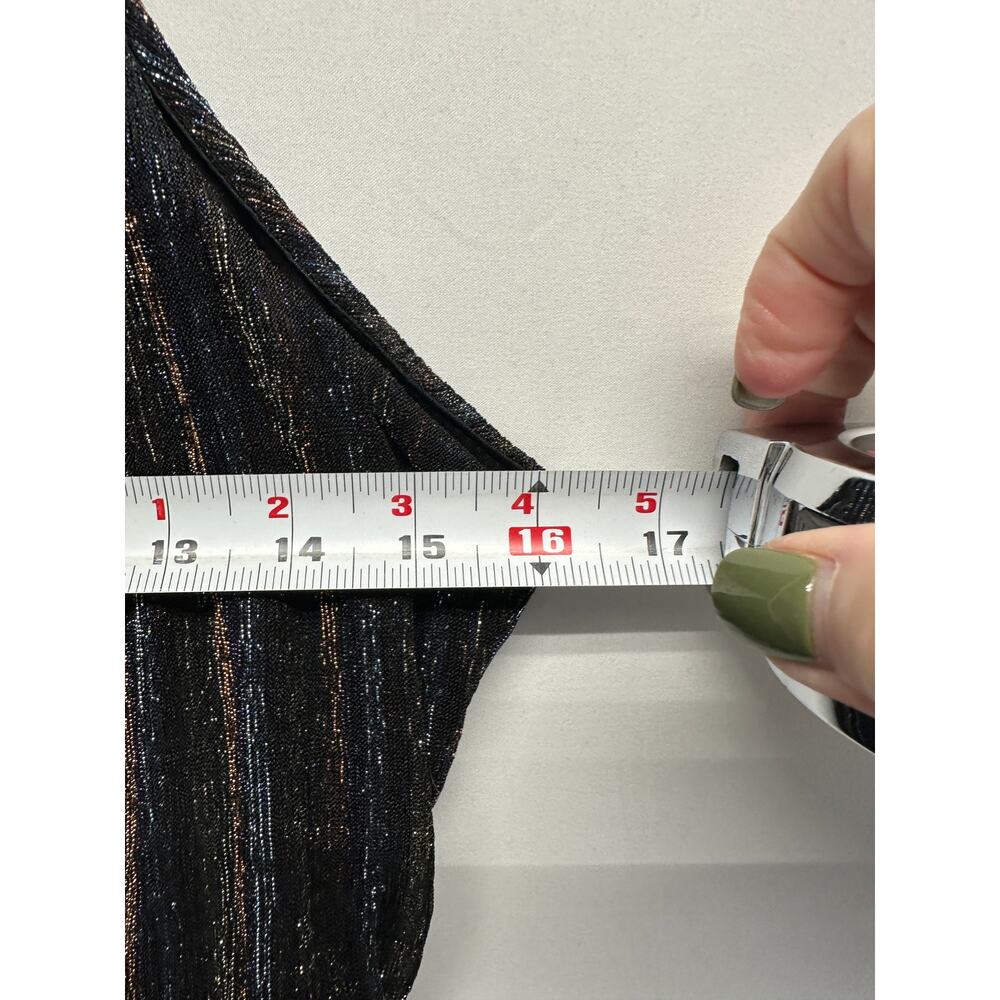 Mi Ami Metallic Shimmer Mini Dress L 2010s‎ Party Clubcore Rainbow - Picture 5 of 12